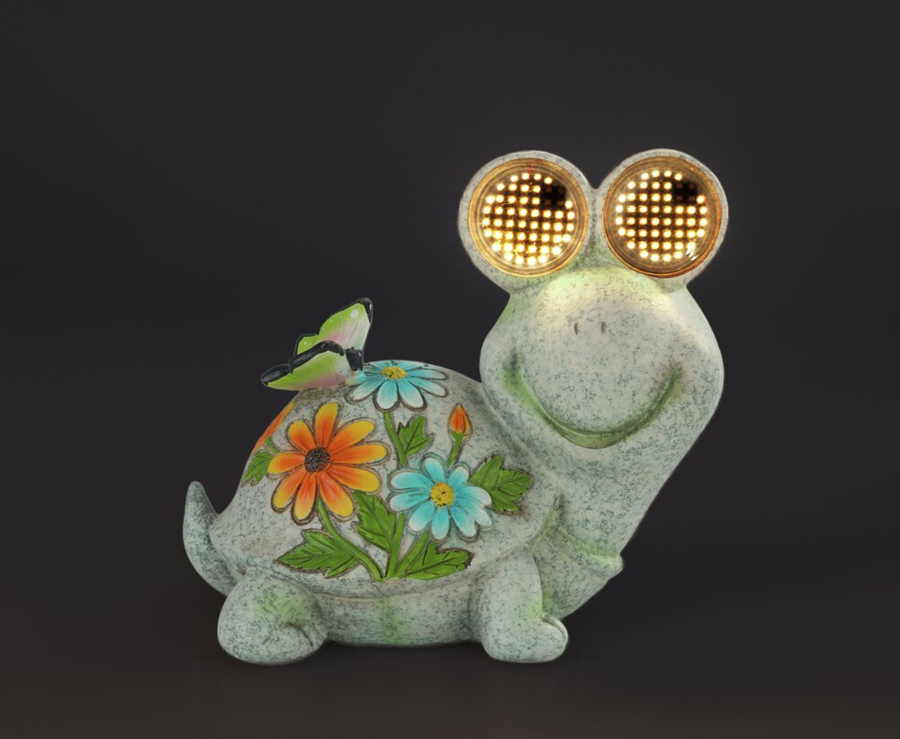 LED Gartenfigur Schildkröte Mod. Blinky Eyes