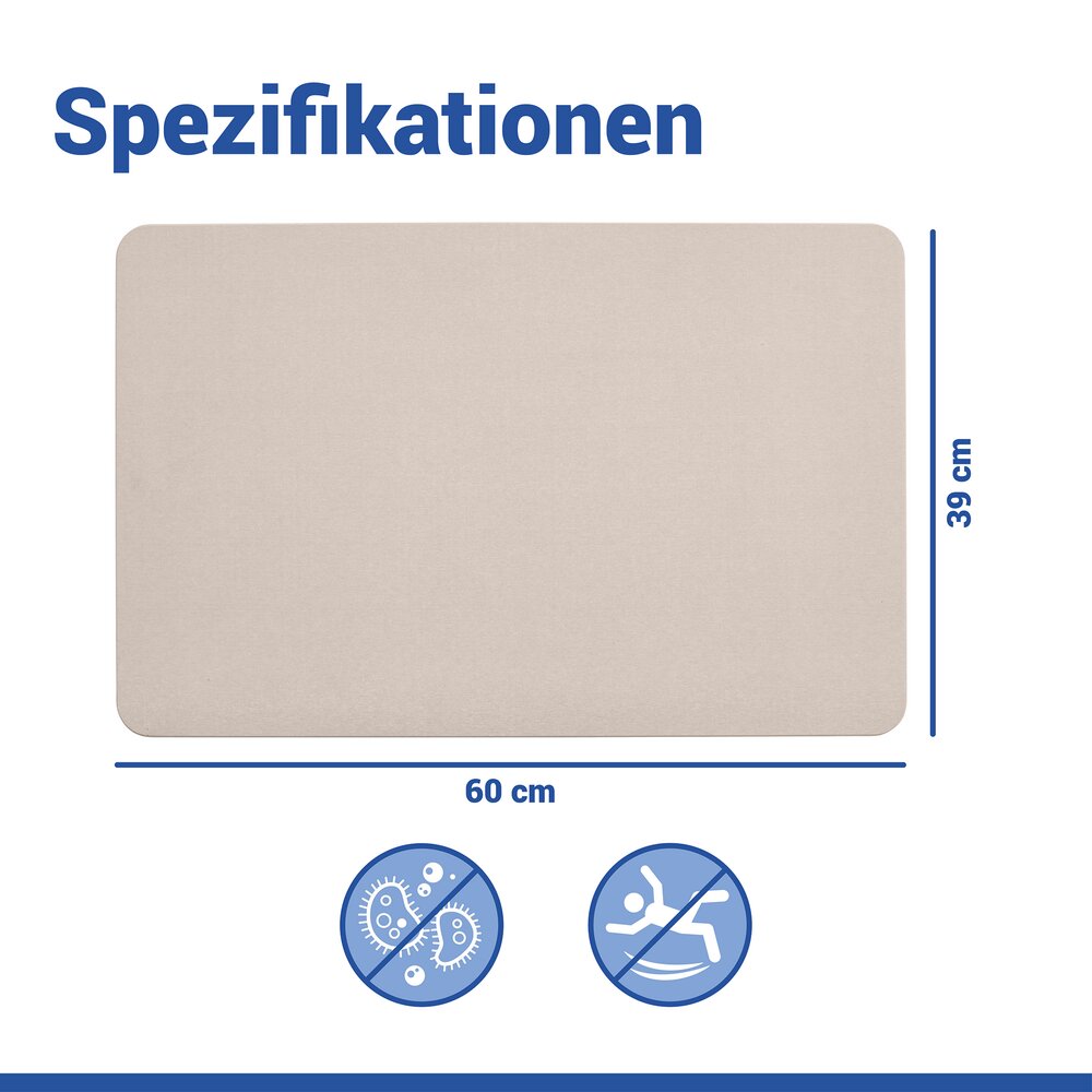 SIMI ecru Badematte schnelltrocknend 60x39cm