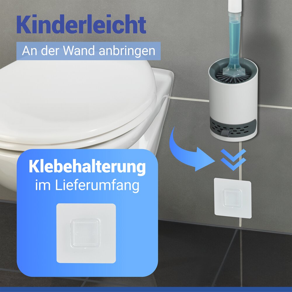 2in1 WC-Garnitur mit Reinigungsmittel-Spender