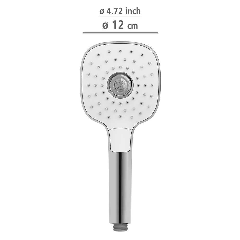 24913100_duschkopf-power-boost-weiss7 POWERBOOST eckig Duschkopf 3 Strahlarten Ø12 cm
