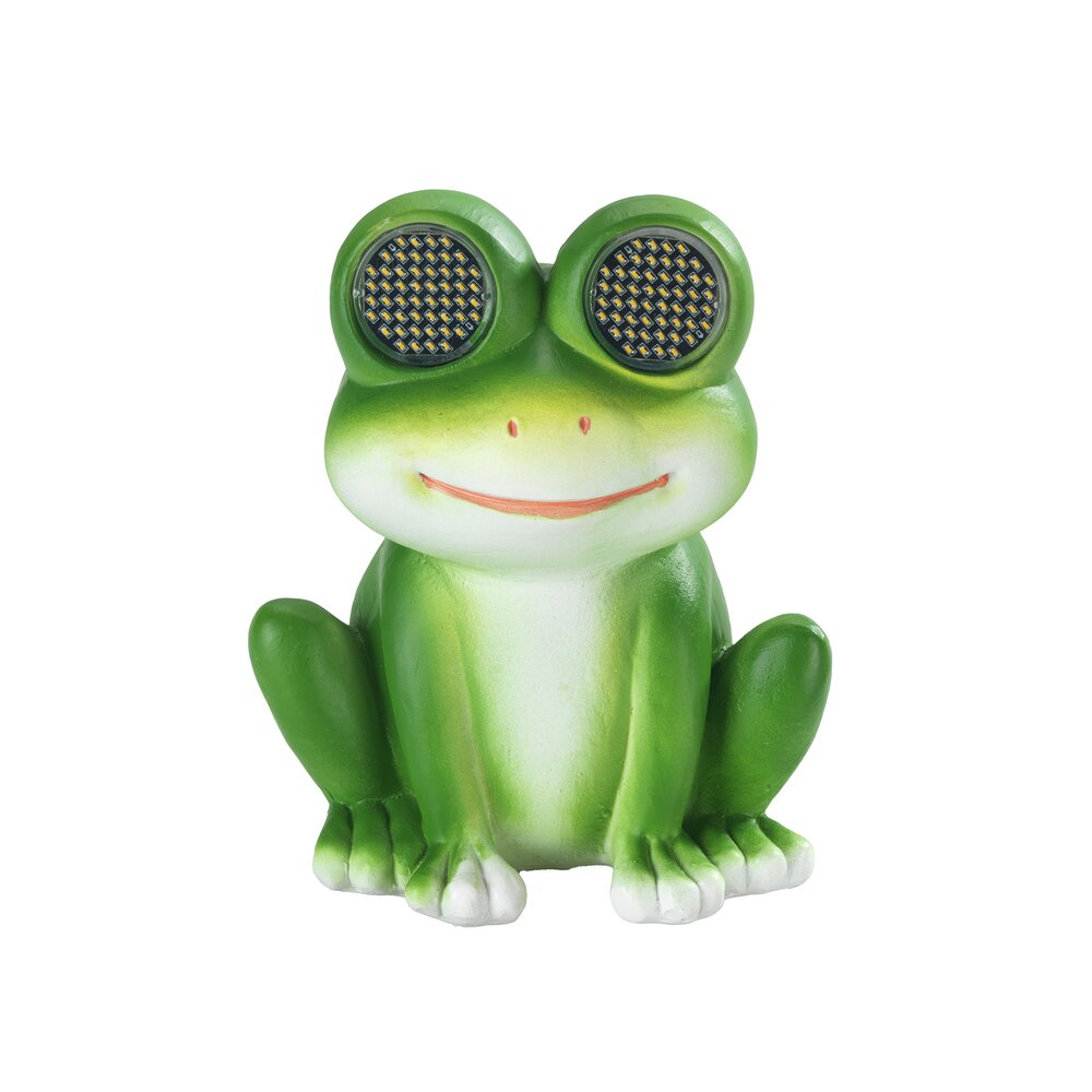 FROSCH Gartenfigur mit blinkenden LED-Augen