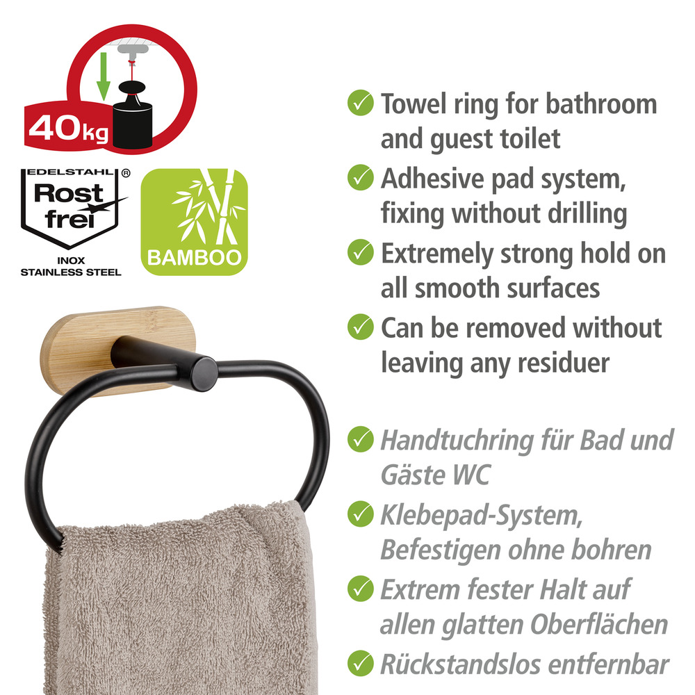 OREA Bamboo Turbo-Loc® Handtuchring, Bambus OREA Bamboo Turbo-Loc® Handtuchring, Bambus