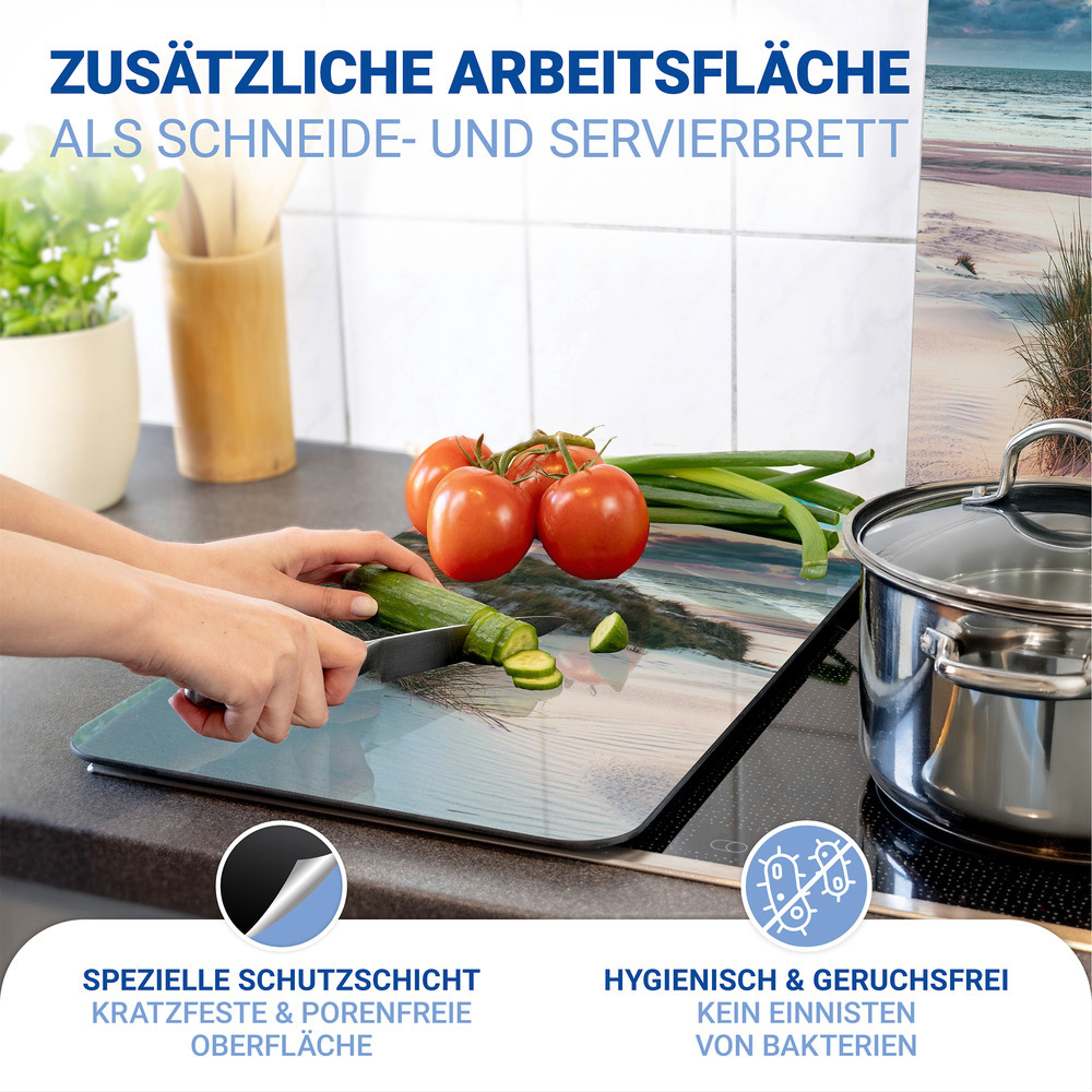 DÜNE 2er-Set Herdabdeckplatten aus Glas