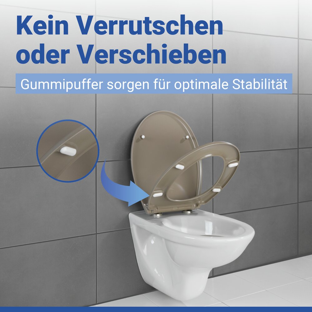 SAMOS taupe Premium WC-Sitz belastbar bis 175 kg