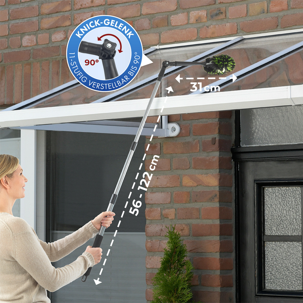 Eck-Staubbürste mit Knickgelenk und Teleskop-Stiel