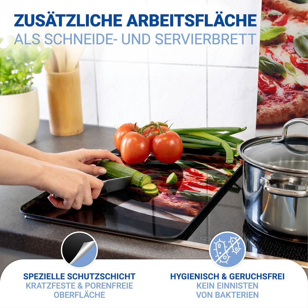 PIZZA 2er-Set Herdabdeckplatten aus Glas