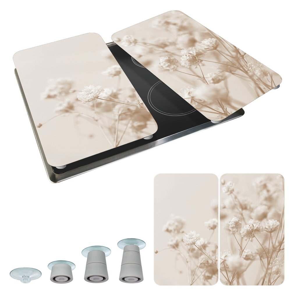 TROCKENBLUME 2er-Set Herdabdeckplatten aus Glas