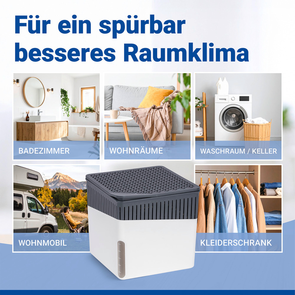 CUBE weiss Entfeuchter + 2x500g Granulat