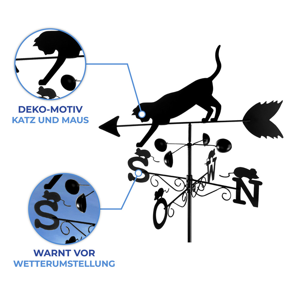 KATZE Wetterfahne aus wetterfestem Metall