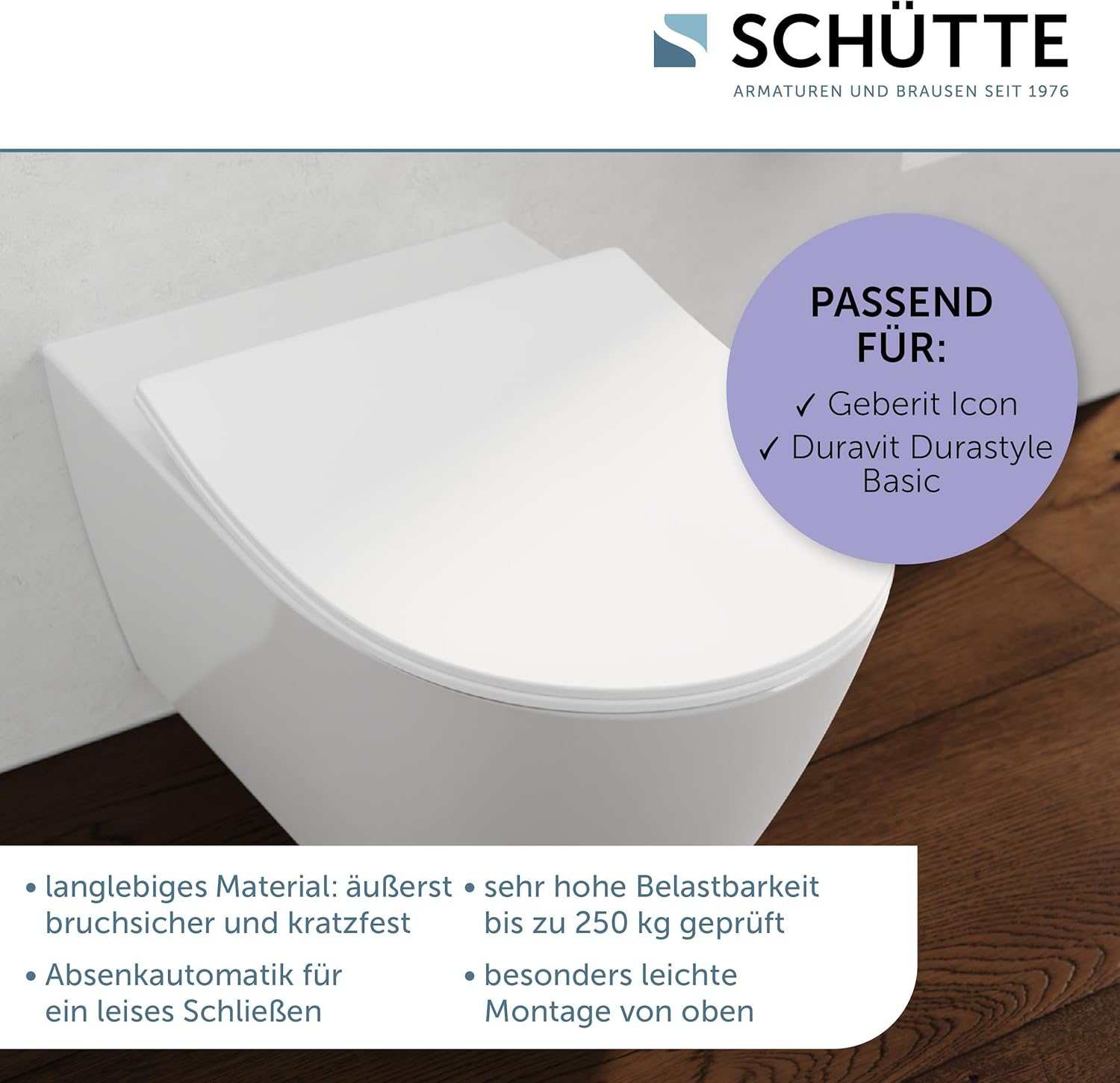 WHITE PRO 6 WC-Sitz für z.B. Duravit DuraStyle Basic