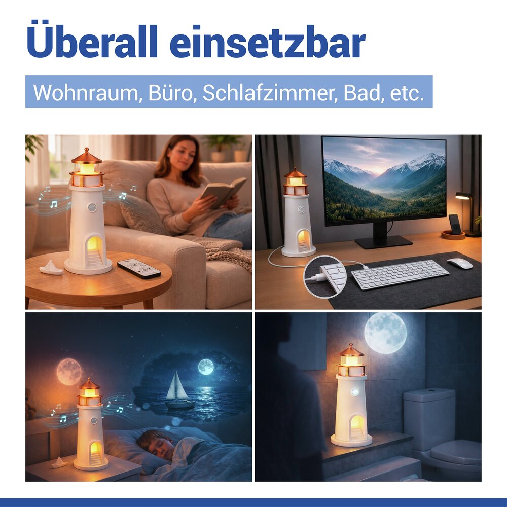 LED Nachtlicht Leuchtturm