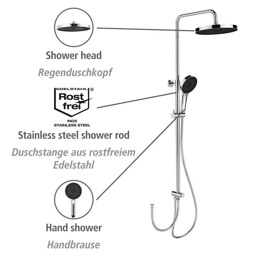 SOFTWATER chrom Brauseset mit 2 Duschköpfen