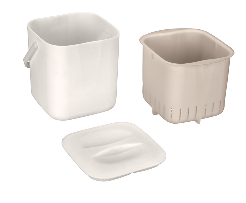 Abfallsammler Mod. CINDY, creme, Kunststoff, 3L, 18x18x19 cm