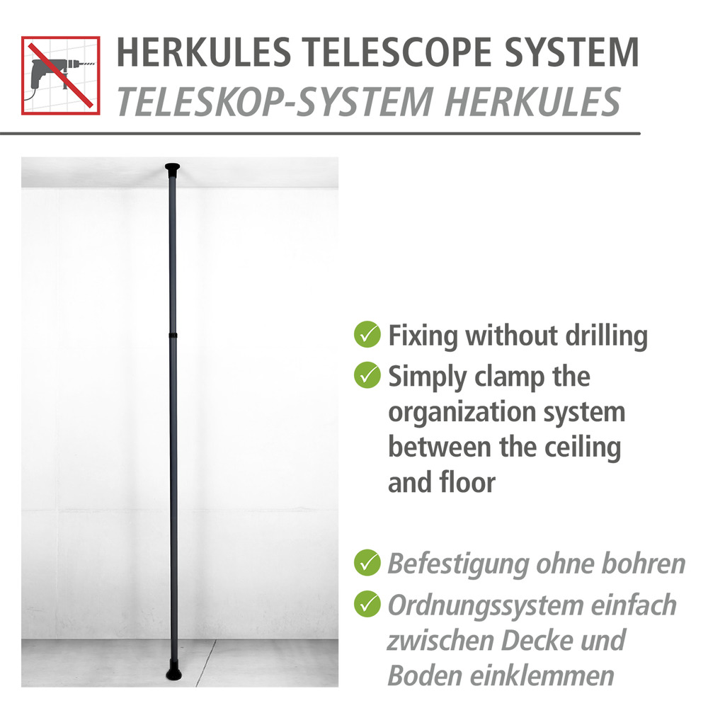 HERKULES Teleskop-System Hauptstange schwarz 1 Stück