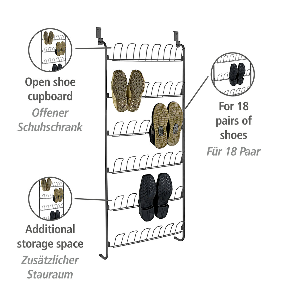Türregal für Schuhe in schwarz