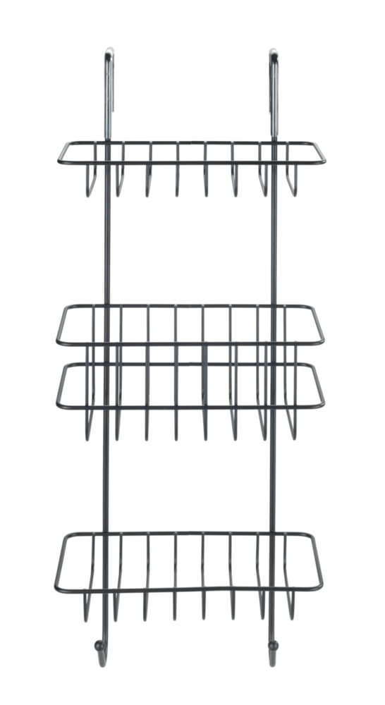 REVIGO schwarz Duschregal, 3 Körben für die Duschkabine