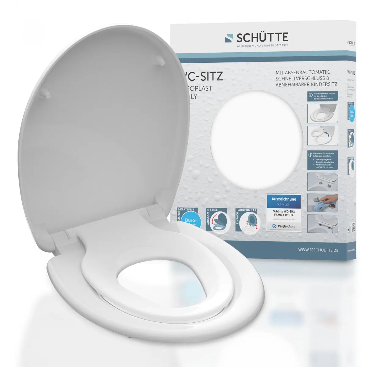 Wenko Premium WC-Sitz Family mit integrierten Kindersitz