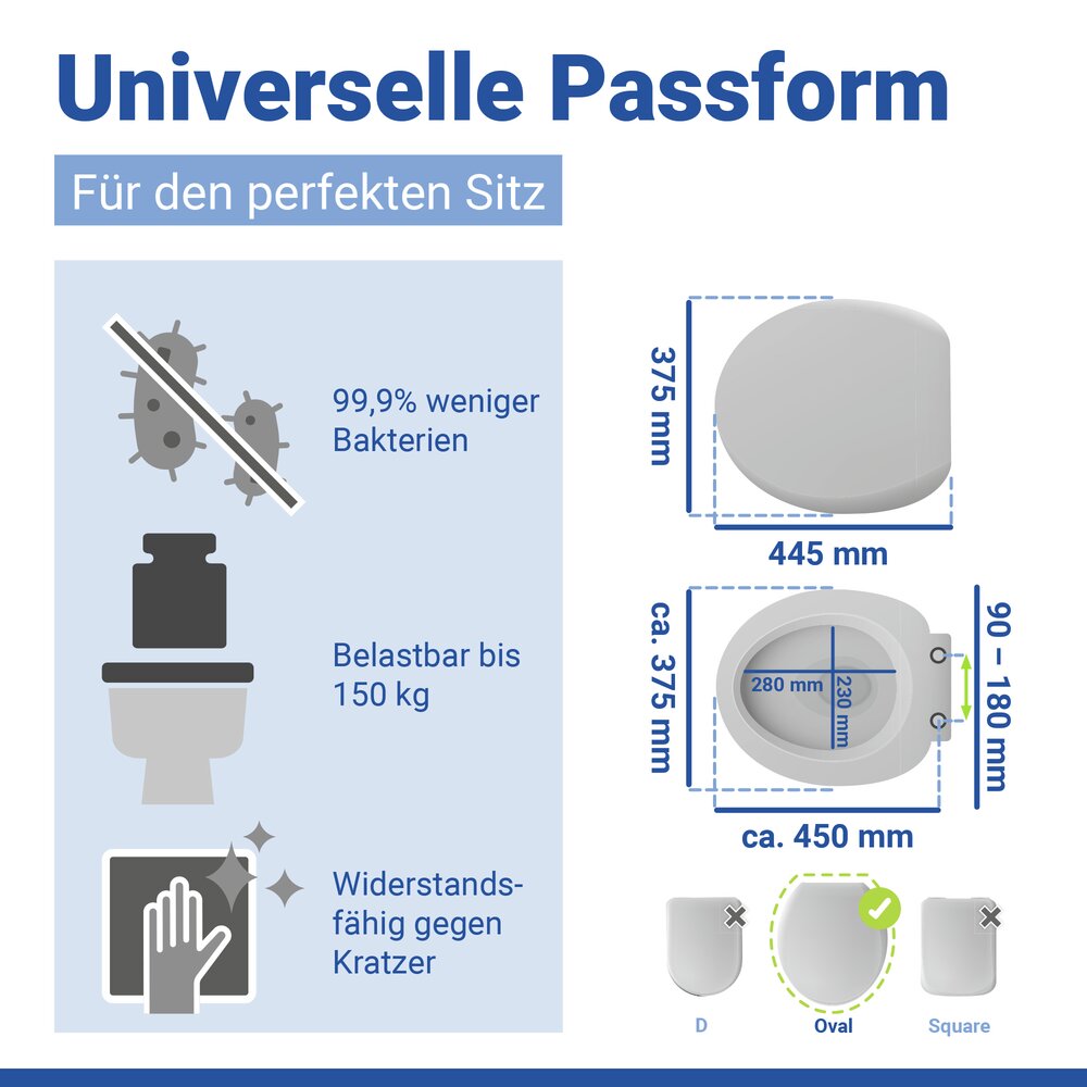 OTTANA granit WC-Sitz antibakteriell beschichtet