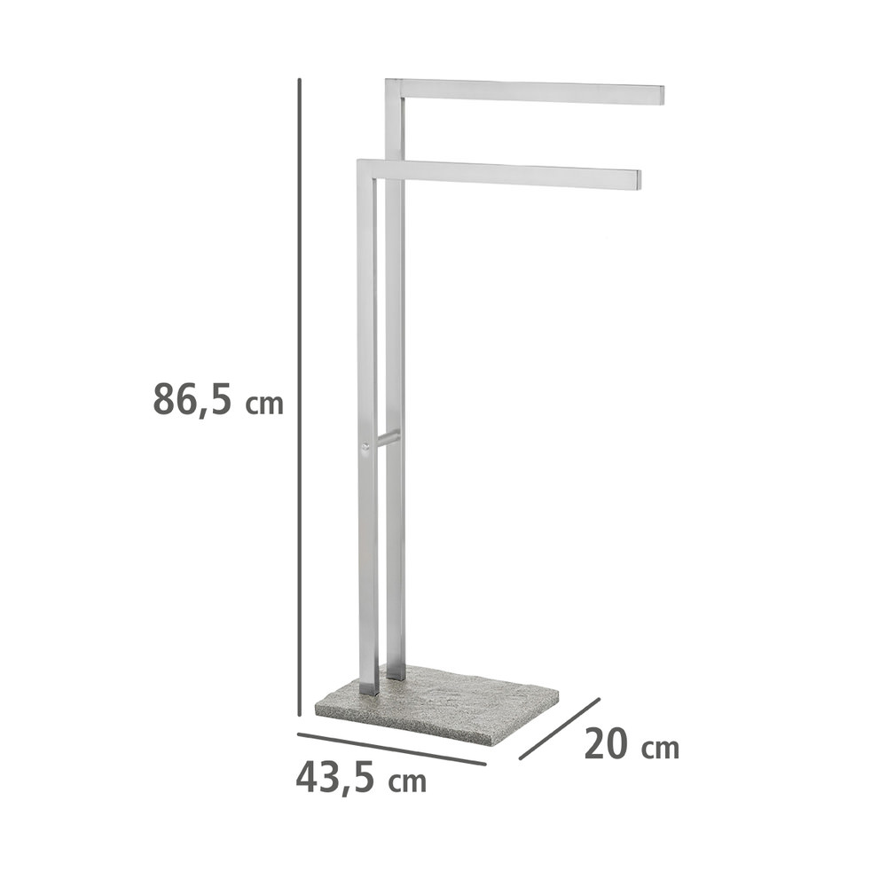 GRANIT Handtuchständer mit 2 Armen aus Edelstahl