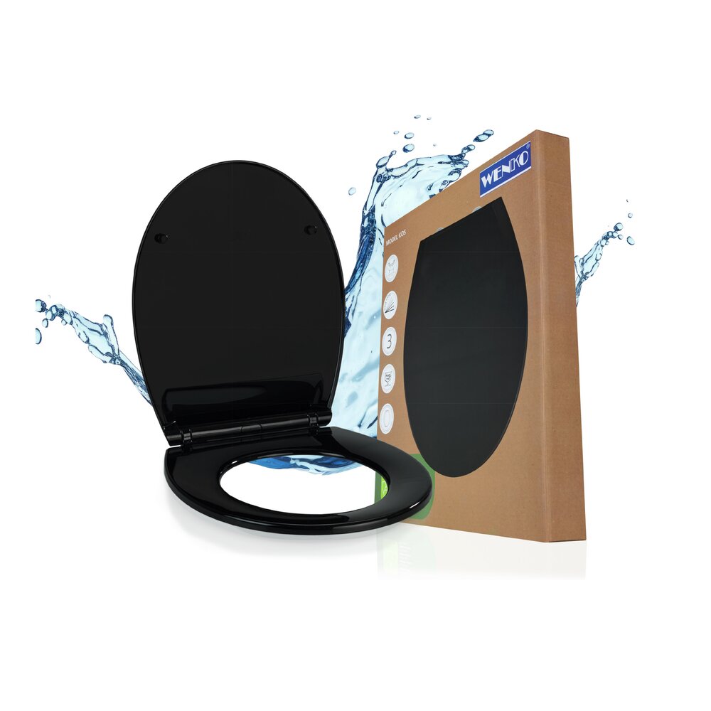 KOS schwarz WC-Sitz nur 1200 g, belastbar bis 200 kg