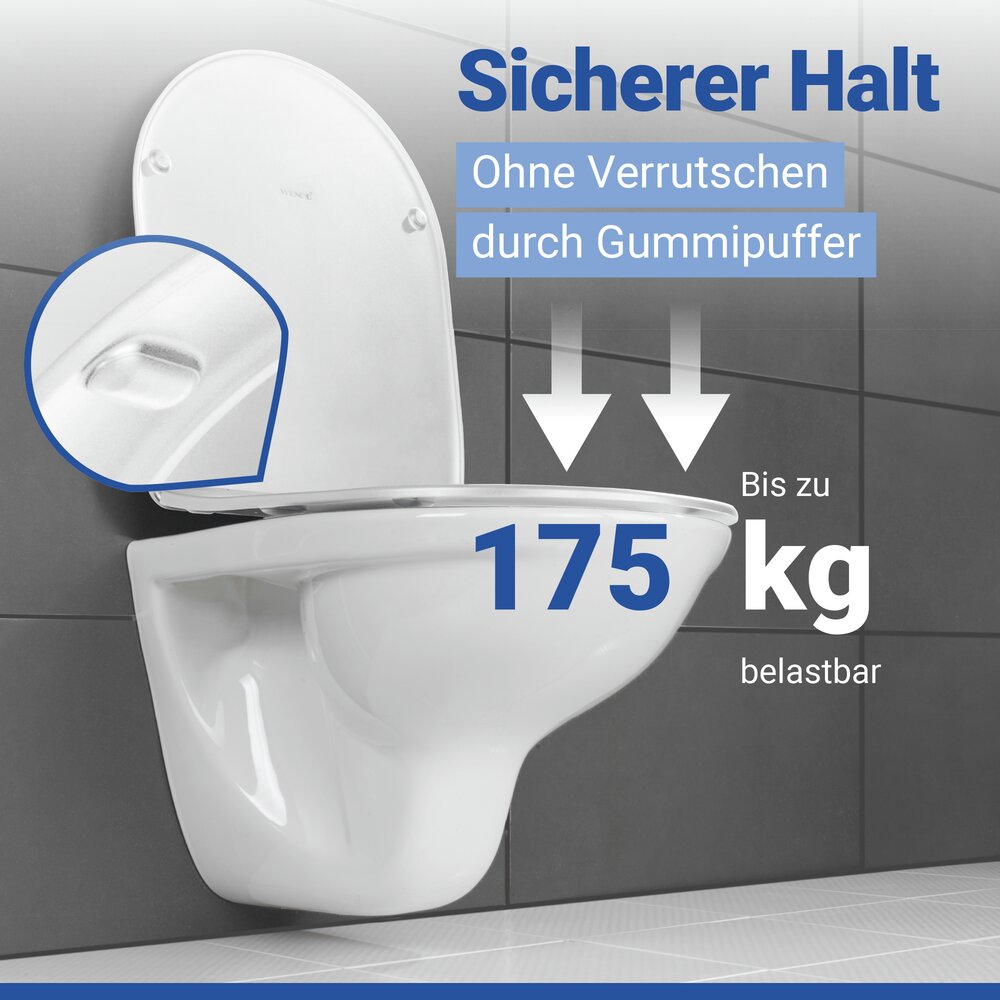 GALATI weiss matt WC-Sitz belastbar bis 175 kg