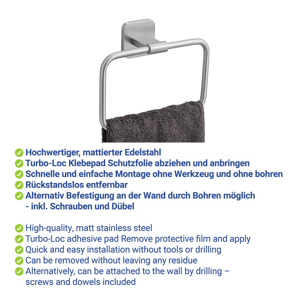 PORTO matt Turbo-Loc® Handtuchring aus Edelstahl