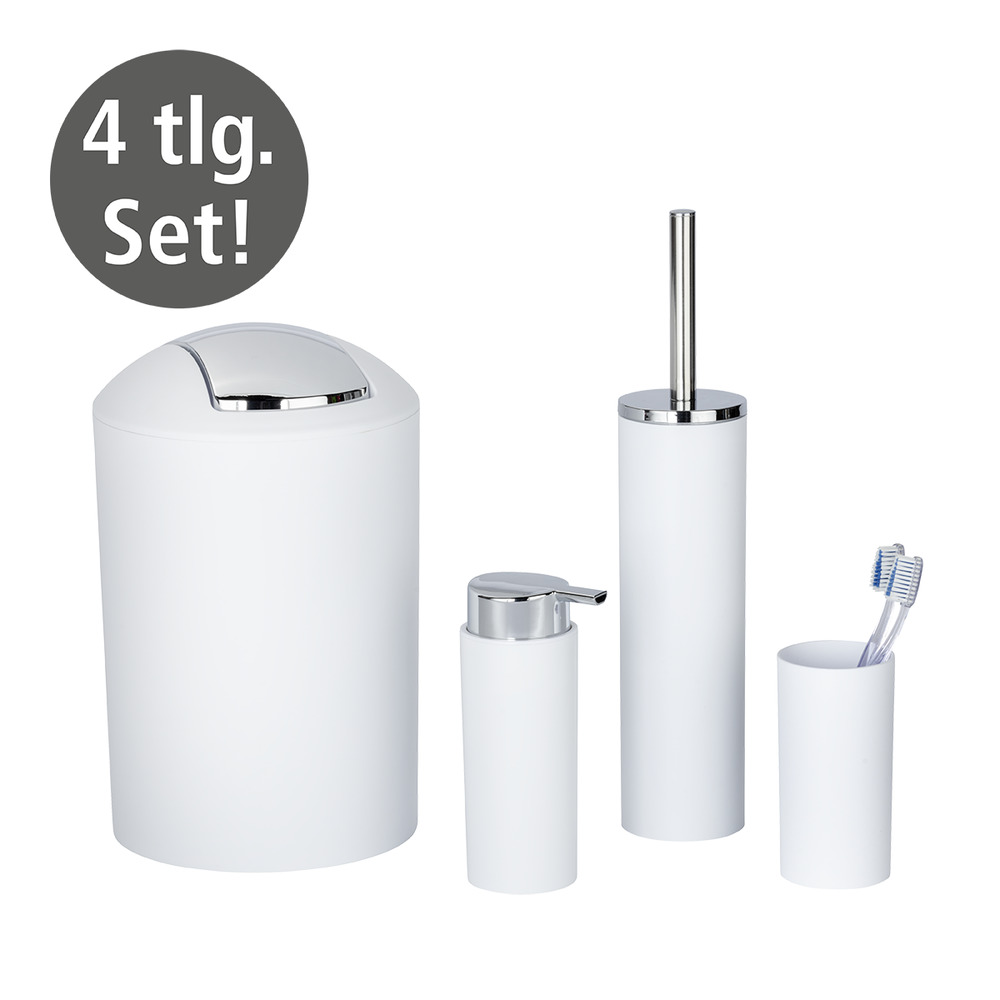 CALVO weiss matt Badzubehör-Set, 4-teilig
