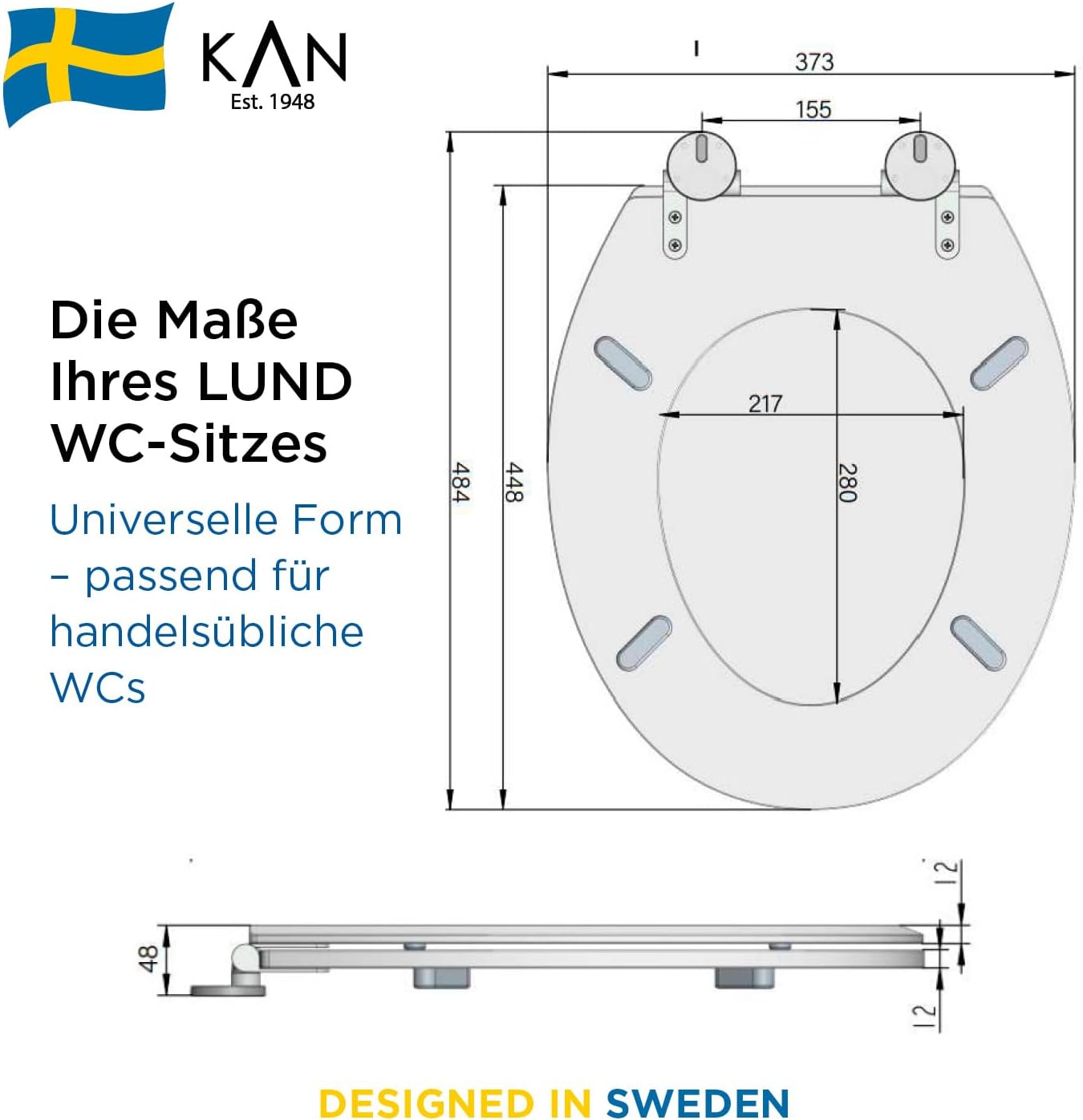 LUND Universal WC-Sitz mit magnetischer Abnahmefunktion