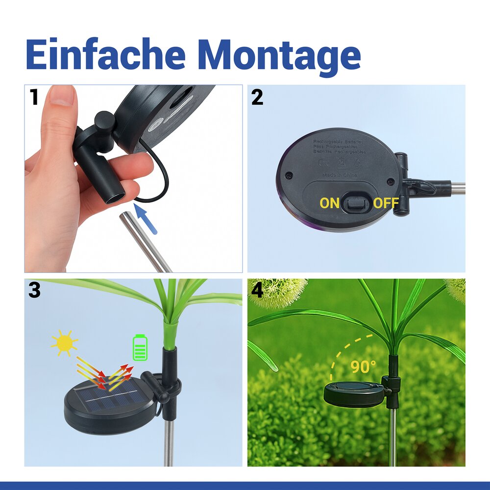 PUSTEBLUME Gartenstecker Solar, 2er-Set