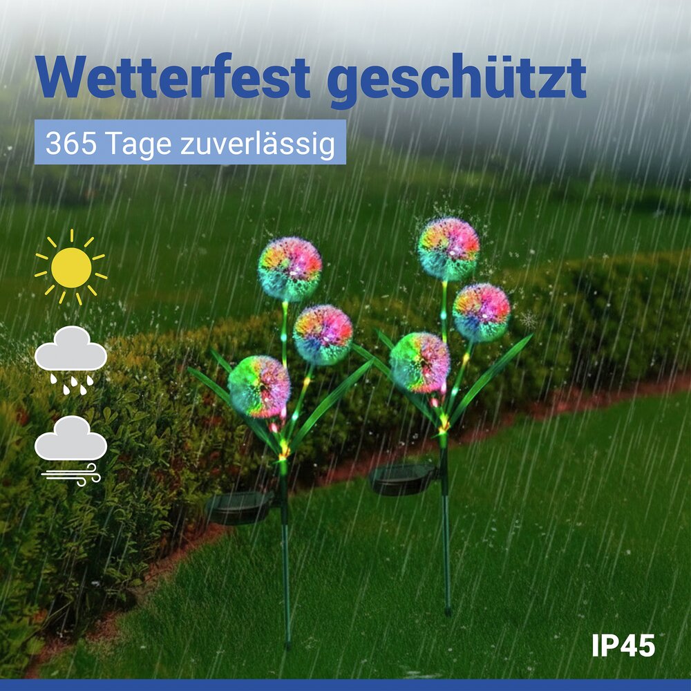 PUSTEBLUME Gartenstecker Solar, 2er-Set