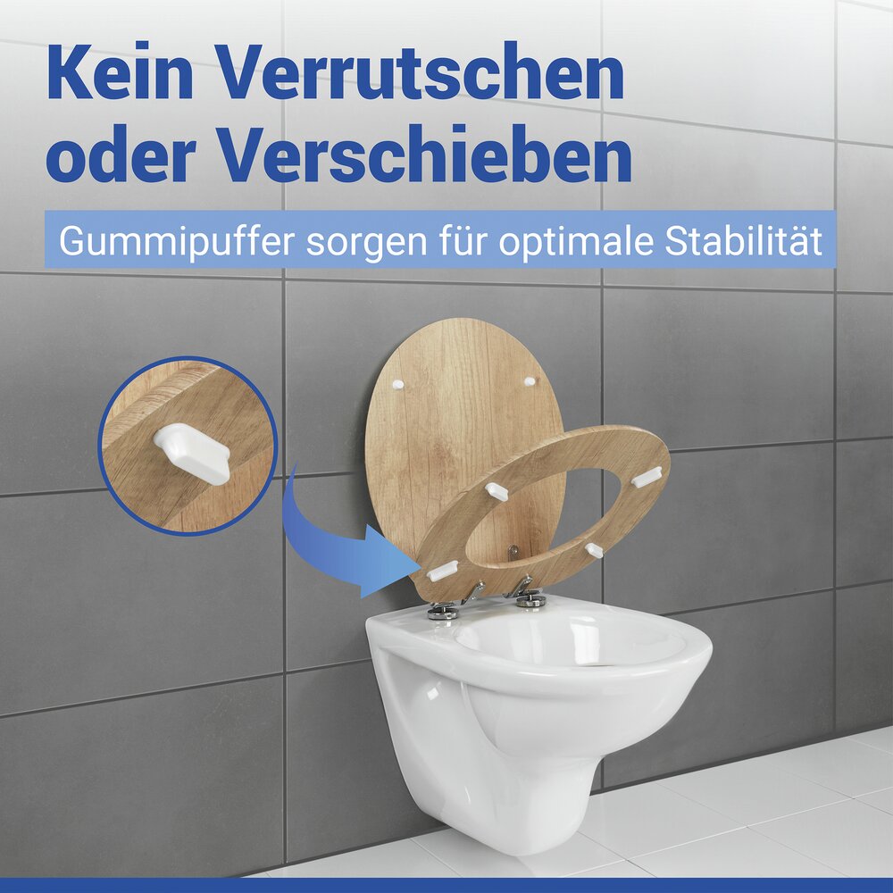 EICHE hell WC-Sitz mit Holzkern, FSC®-zertifiziert