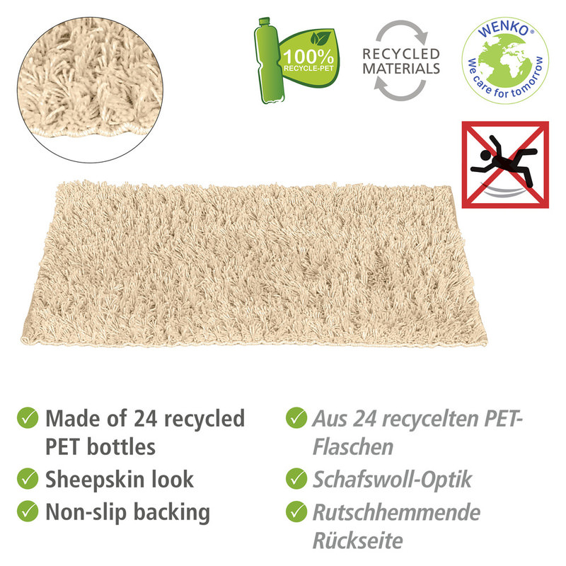 25268100_badteppich-lanas-ecru2 LANAS ecru Badematte, 60x90 cm, aus PET-Flaschen