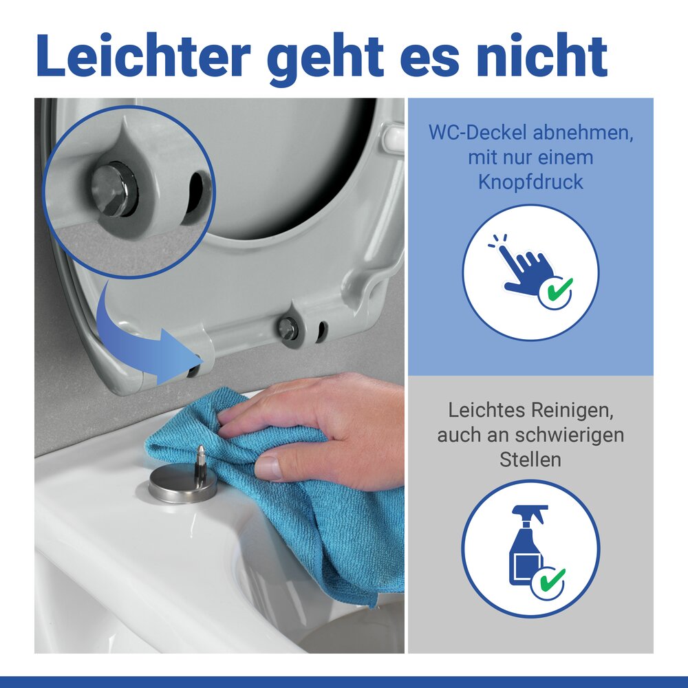 OTTANA hellgrau WC-Sitz antibakteriell beschichtet
