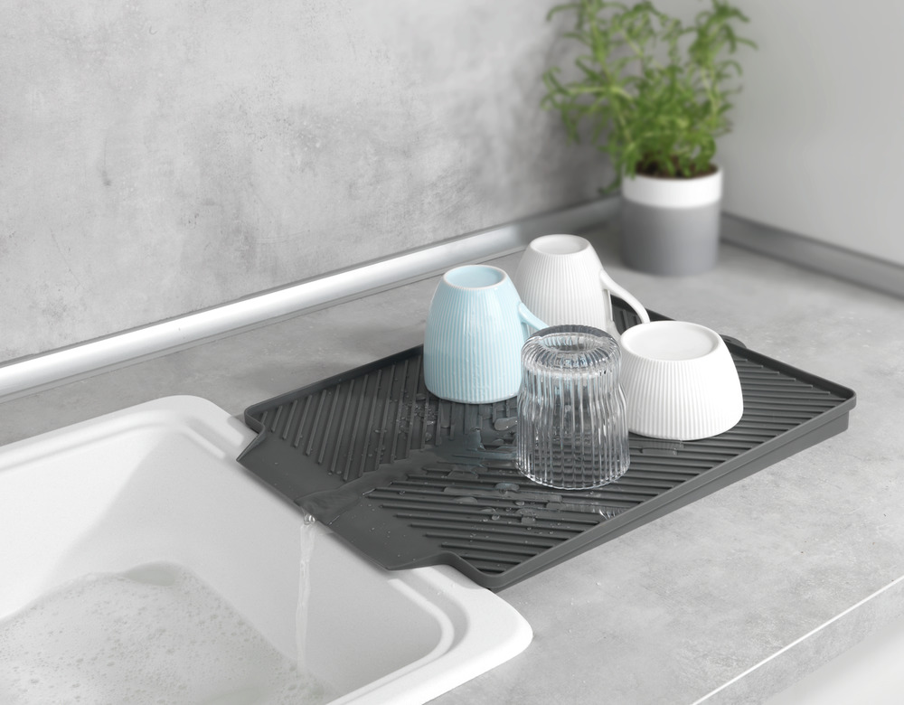 LINEA grau Abtropfmatte aus Kunststoff