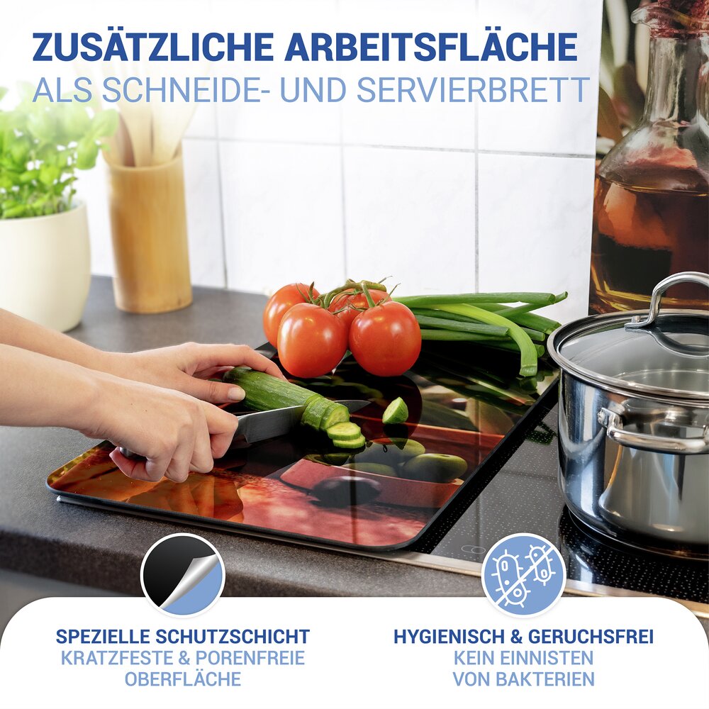 OLIVENÖL 2er-Set Herdabdeckplatten aus Glas