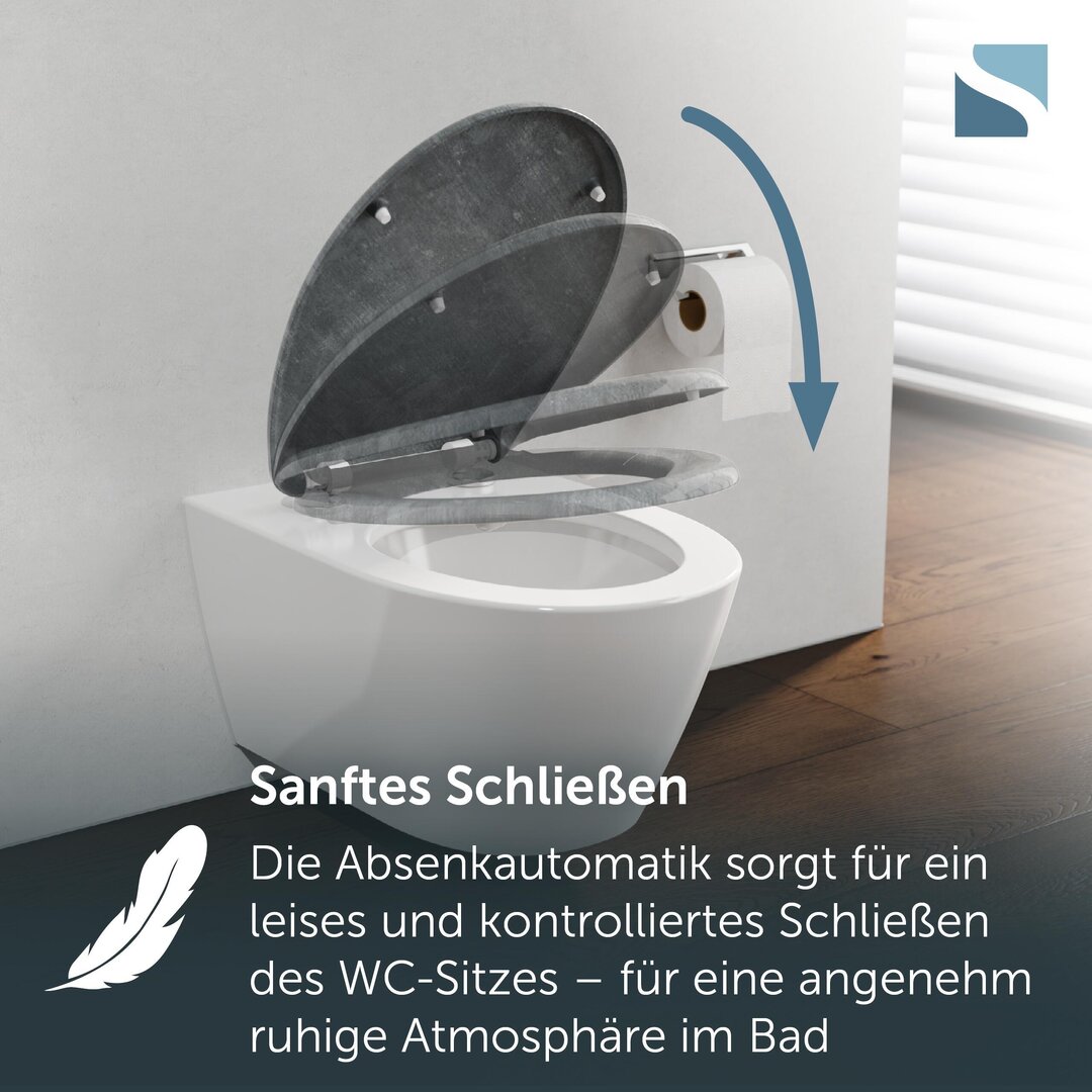 LIGHT CONCRETE WC-Sitz mit Absenkautomatik