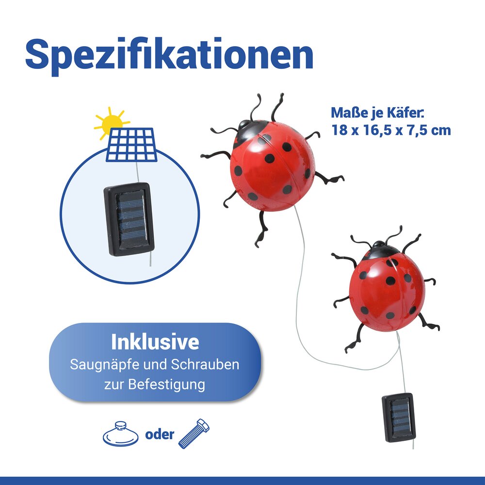 MARIENKÄFER Solarleuchte, 2er-Set