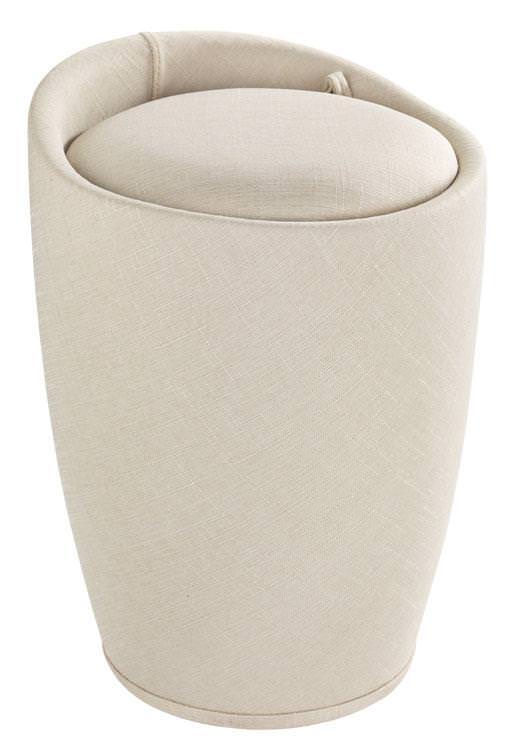 22834100-0 Trendiger Badhocker CANDY in beiger Leinenoptik