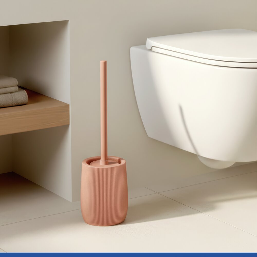FABLO braun WC-Garnitur, Bürstenkopf aus Silikon