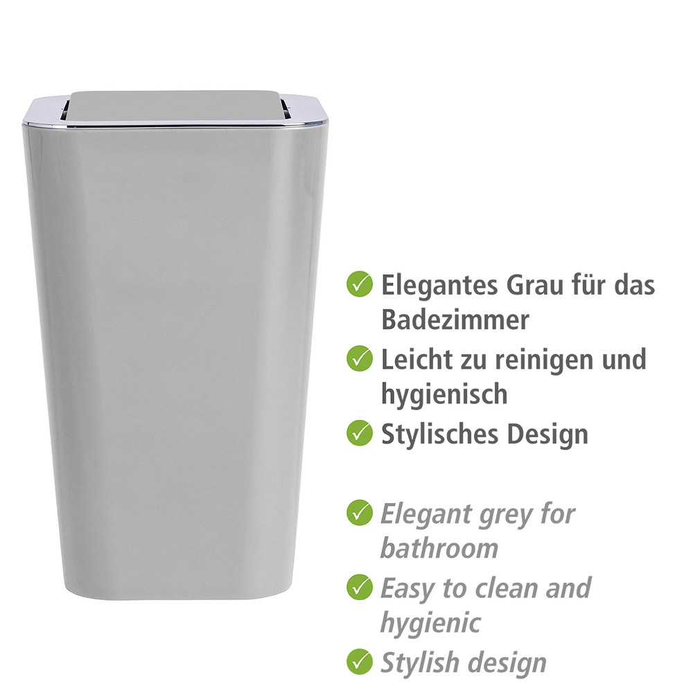 CANDY grey Schwingdeckeleimer, 6 Liter