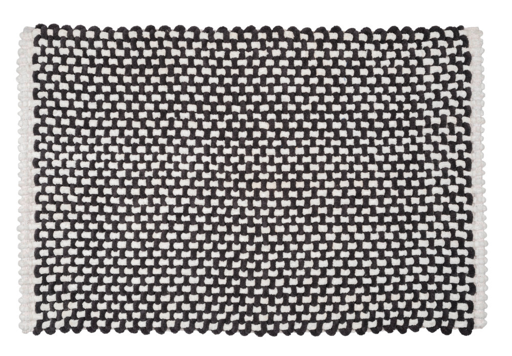 COVELO weiß-anthrazit Badteppich 50x80 cm