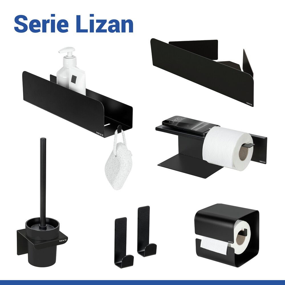LIZAN schwarz Turbo-Loc® Toilettenpapierhalter