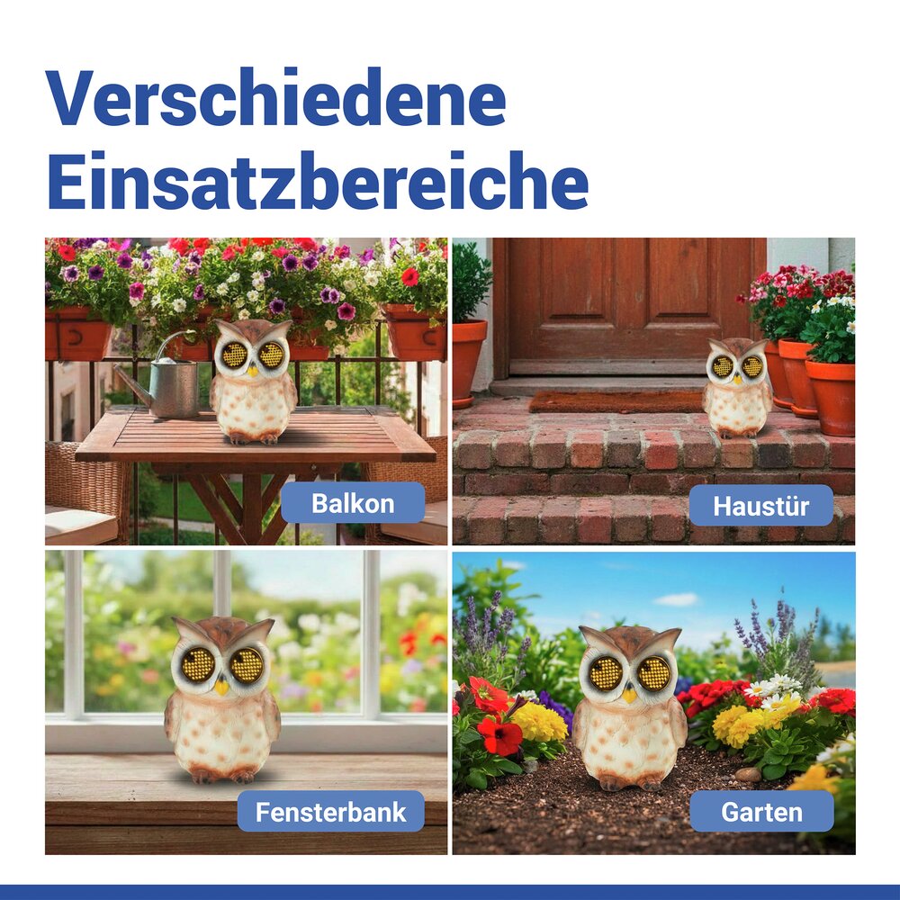 EULE Gartenfigur mit blinkenden LED-Augen