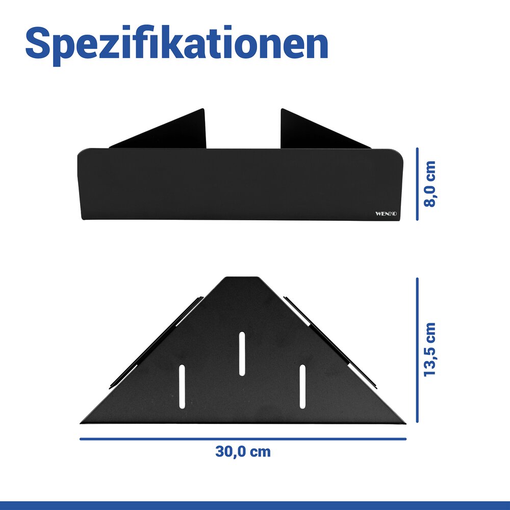 LIZAN schwarz Turbo-Loc® Eckablage aus Edelstahl