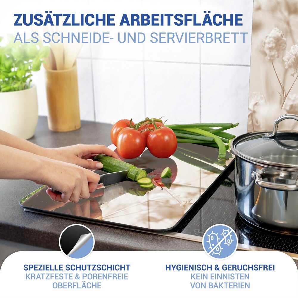 TROCKENBLUME 2er-Set Herdabdeckplatten aus Glas