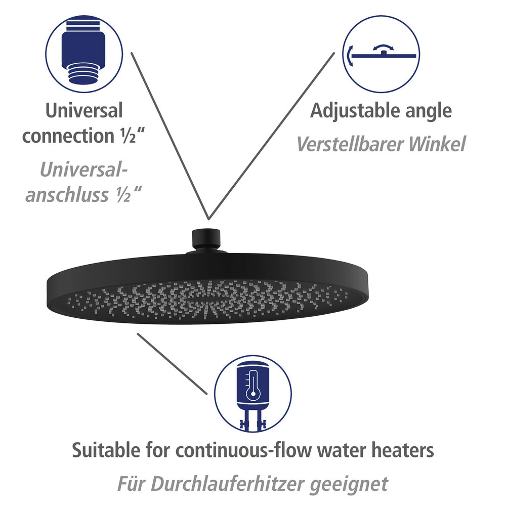 SOFTWATER schwarz Brauseset mit 2 Duschköpfen