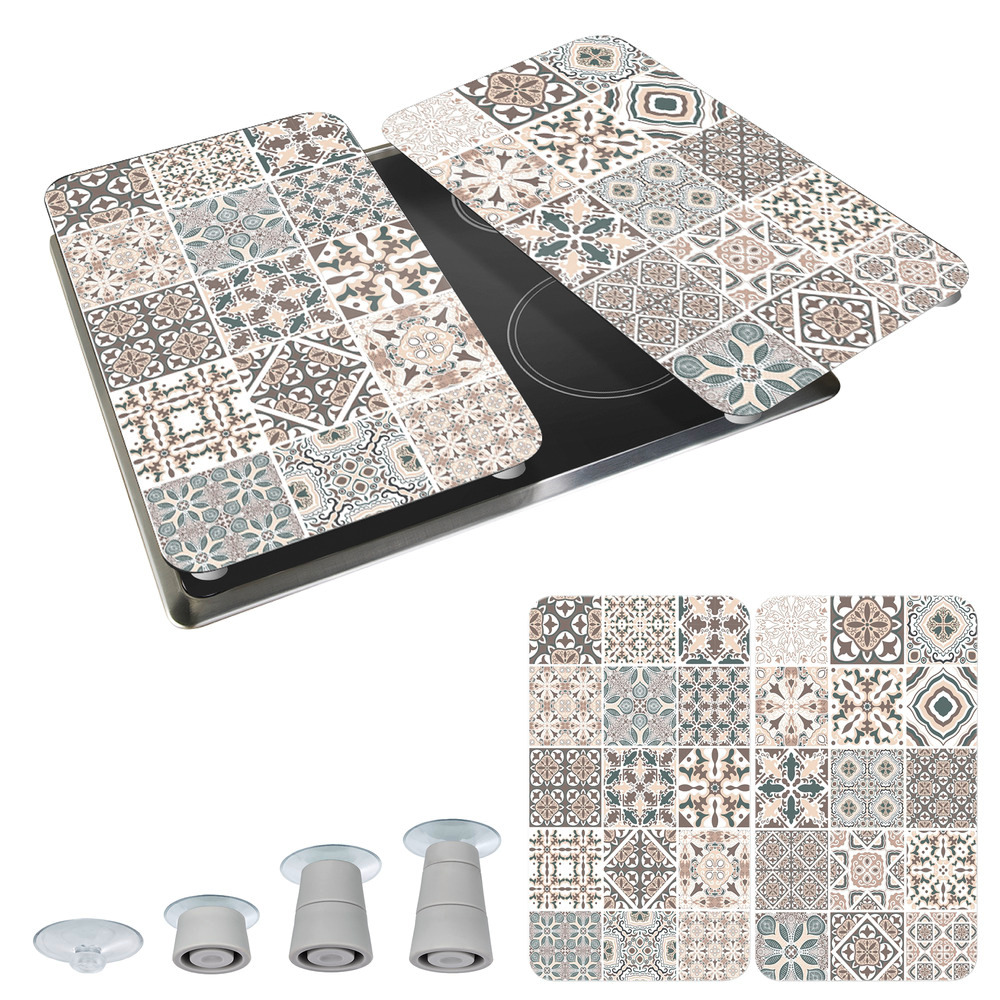 KACHEL 2er-Set Herdabdeckplatten aus Glas