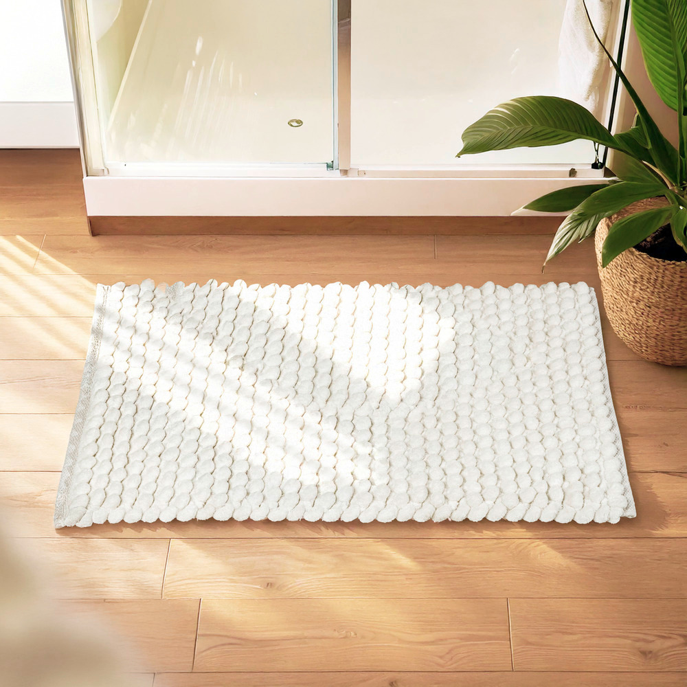 SOLIVO weiß Badteppich 2200 g/m², 50x80 cm