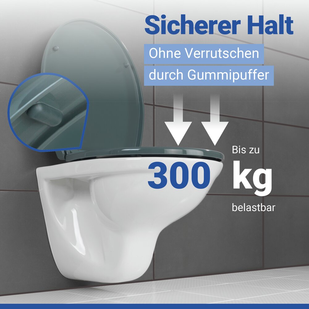 OSTUNI grau WC-Sitz belastbar bis 300 kg