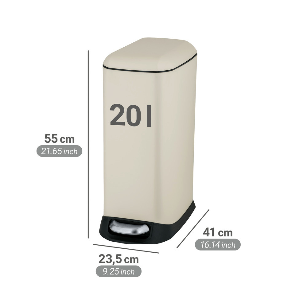 DESIGN creme Treteimer , 20 l, Easy Close
